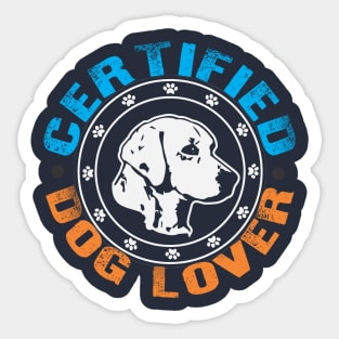 Certified Dog Lover Sticker